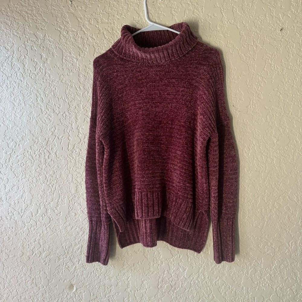 Cozy Burgundy Turtleneck Sweater